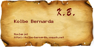 Kolbe Bernarda névjegykártya